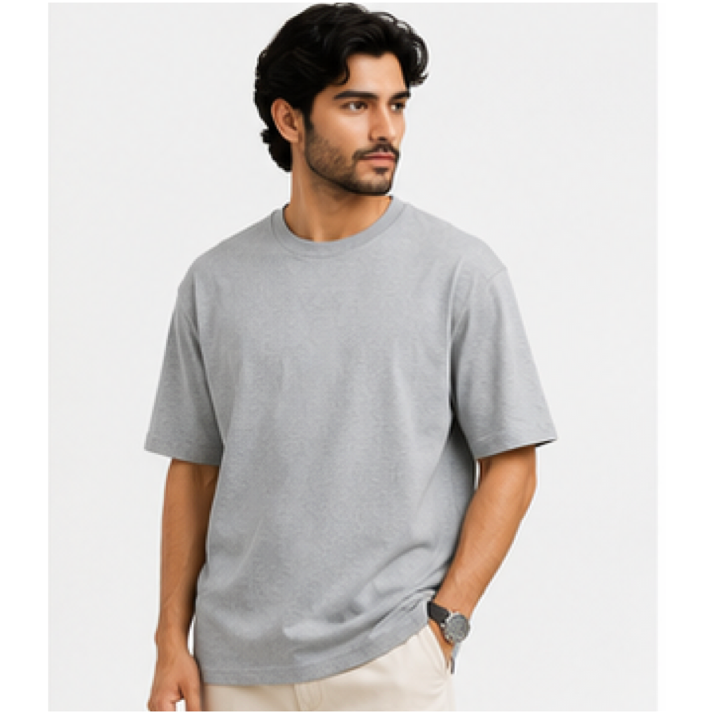 Grey Melange_Unisex Oversized T-Shirt