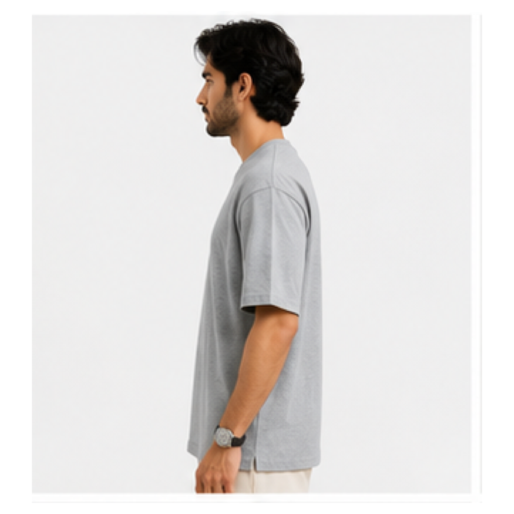 Grey Melange_Unisex Oversized T-Shirt