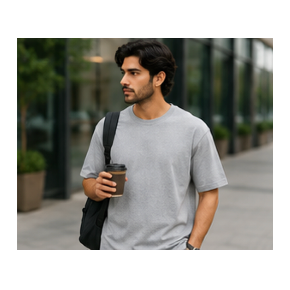 Grey Melange_Unisex Oversized T-Shirt